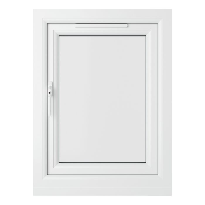 Crystal Clear Glass Double Glazed uPVC Window - White - Left Handed