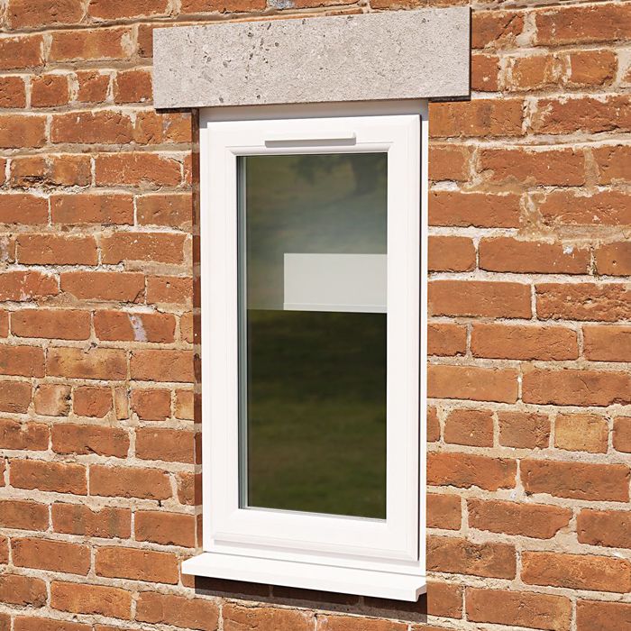 Crystal Clear Glass Double Glazed uPVC Window - White - Left Handed