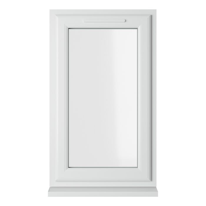 Crystal Clear Glass Double Glazed uPVC Window - White - Left Handed