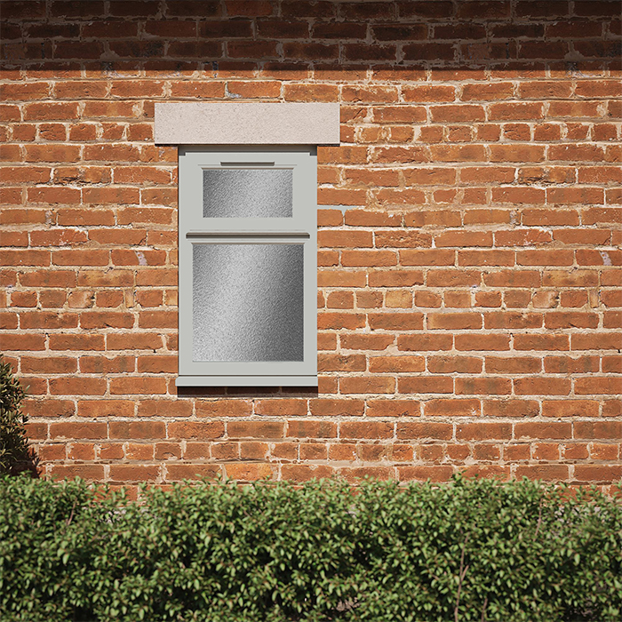 Crystal 2 Obscure Glass Double Glazed uPVC Window - Agate and White