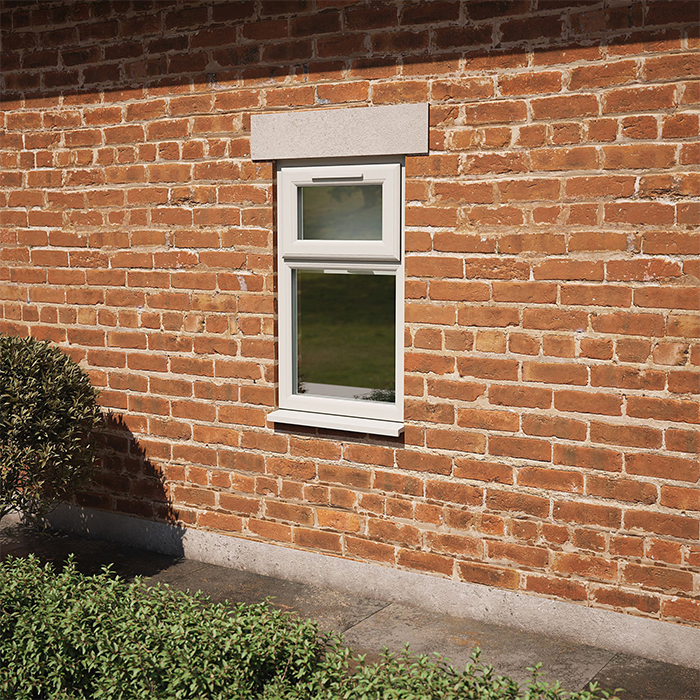 Crystal 2 Obscure Glass Double Glazed uPVC Window - Agate and White