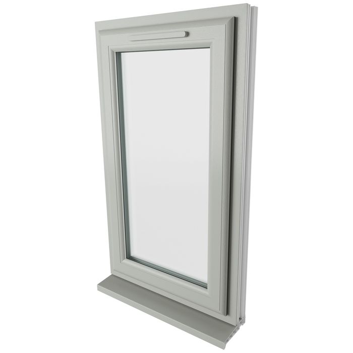 Crystal 1 Clear Glass Double Glazed uPVC Window - Agate and White - Right Handed