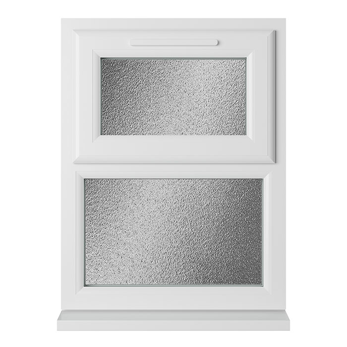 Crystal 2 Obscure Glass Triple Glazed uPVC Window - White