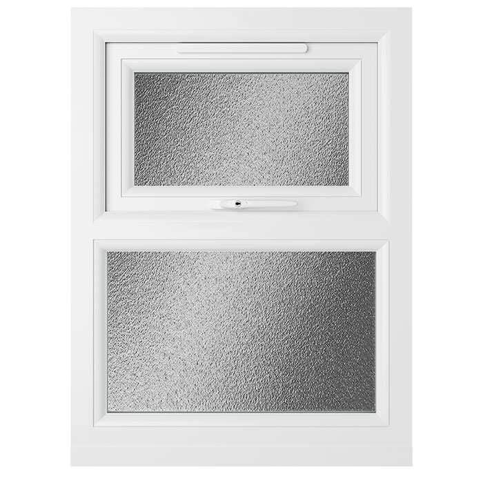 Crystal 2 Obscure Glass Triple Glazed uPVC Window - White