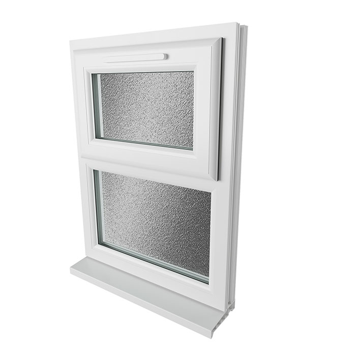Crystal 2 Obscure Glass Triple Glazed uPVC Window - White