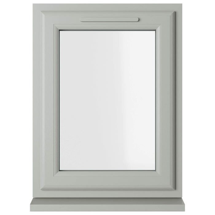Crystal 1 Clear Glass Double Glazed Side Hung uPVC Window - Agate and White - Left Hand