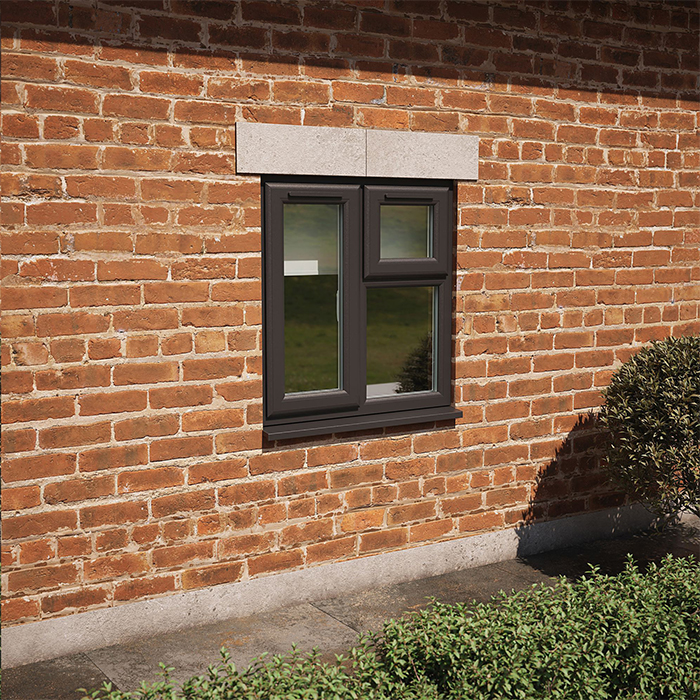 Crystal 3 Clear Glass Double Glazed uPVC Window - Black and White - Left Handed