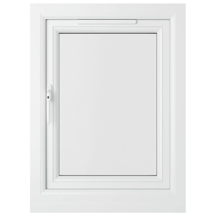 Crystal 1 Clear Glass Double Glazed Side Hung uPVC Window - Agate and White - Left Hand
