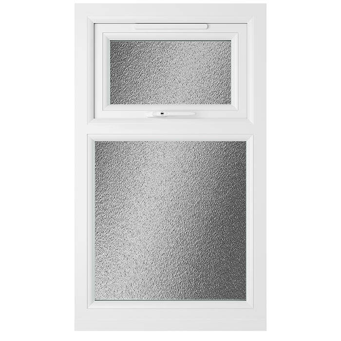 Crystal 2 Obscure Glass Triple Glazed uPVC Window - White