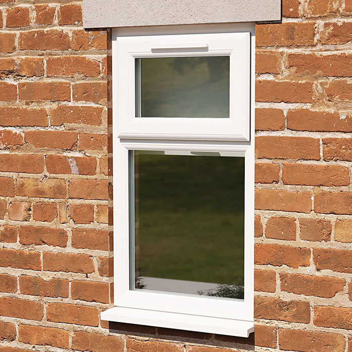 Crystal 2 Obscure Glass Triple Glazed uPVC Window - White