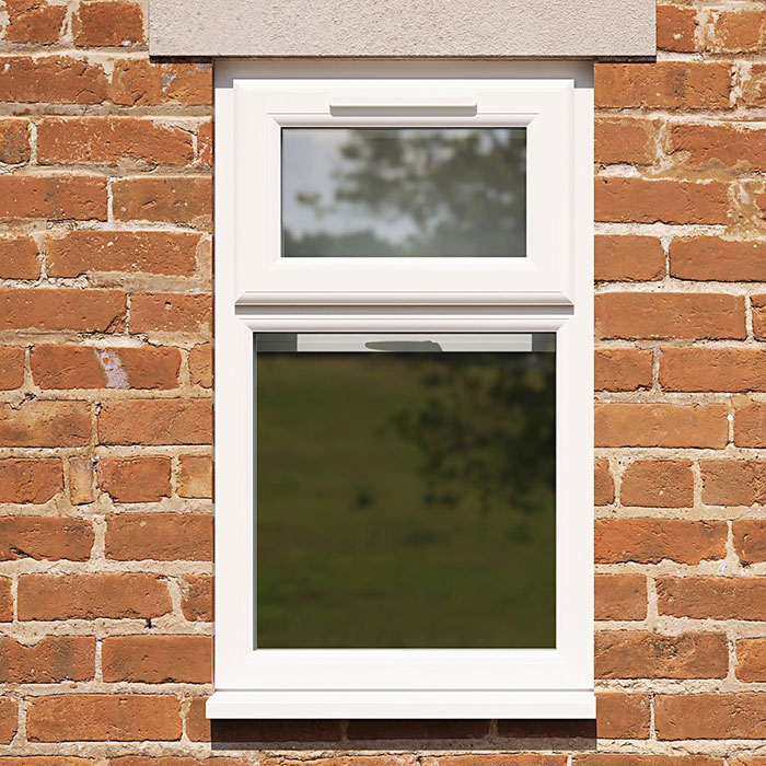 Crystal 2 Obscure Glass Triple Glazed uPVC Window - White