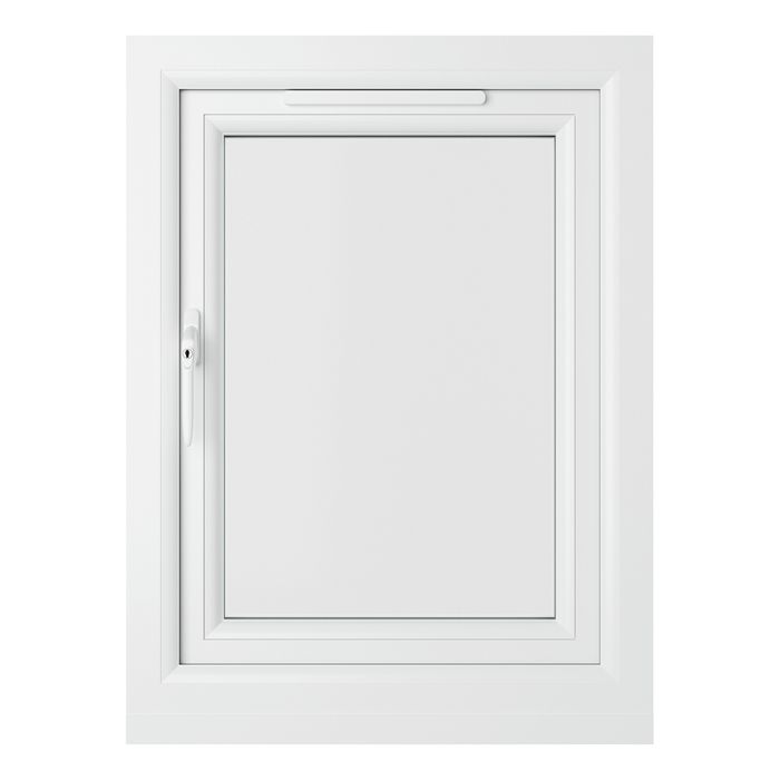 Crystal Clear Glass Double Glazed uPVC Window - Grey and White - Left Handed