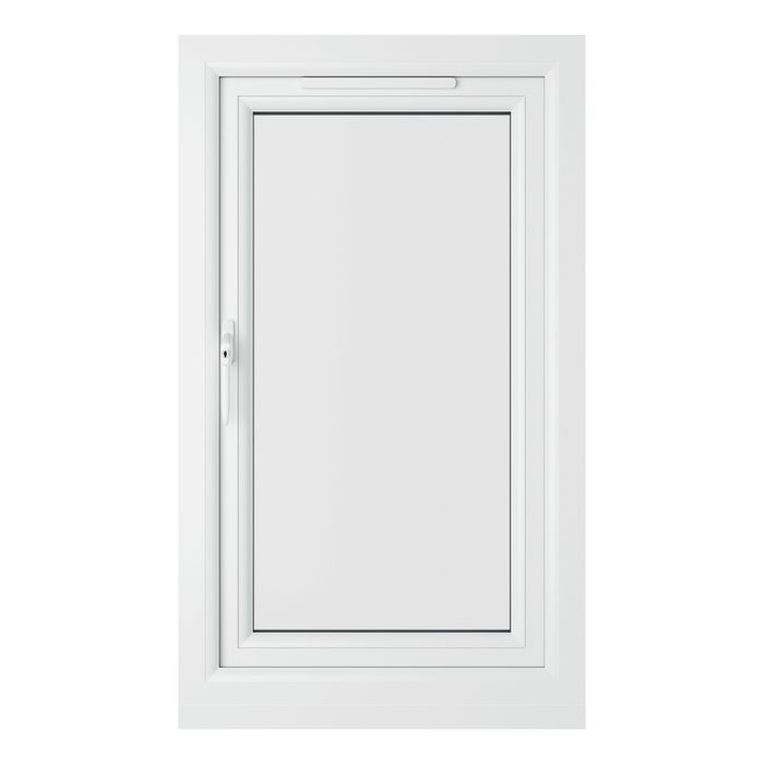 Crystal Clear Glass Double Glazed uPVC Window - Grey and White - Left Handed