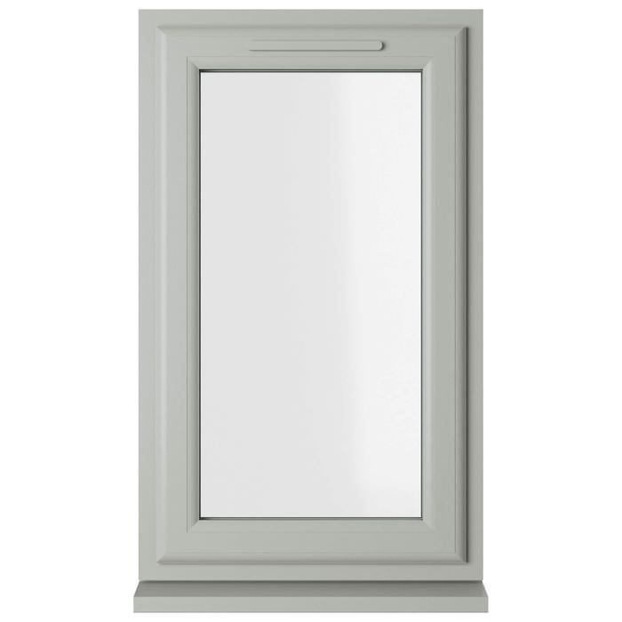 Crystal 1 Clear Glass Double Glazed Side Hung uPVC Window - Agate and White - Left Hand