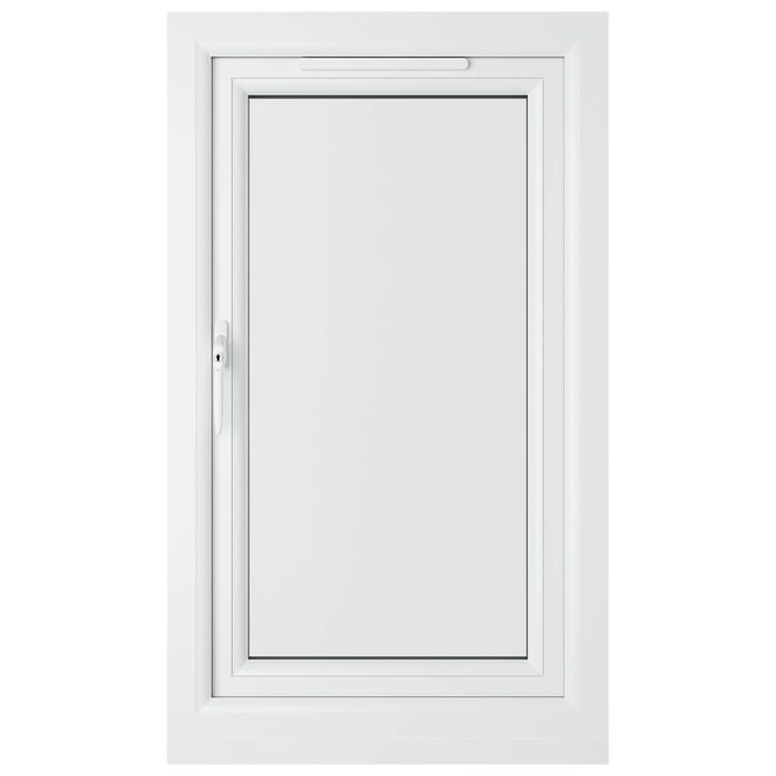 Crystal 1 Clear Glass Double Glazed Side Hung uPVC Window - Agate and White - Left Hand