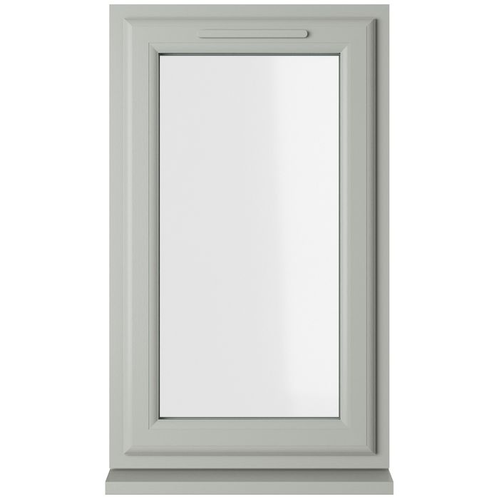 Crystal 1 Clear Glass Double Glazed uPVC Window - Agate and White - Right Handed