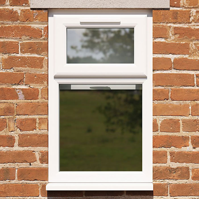 Crystal 2 Clear Glass Triple Glazed uPVC Window - White