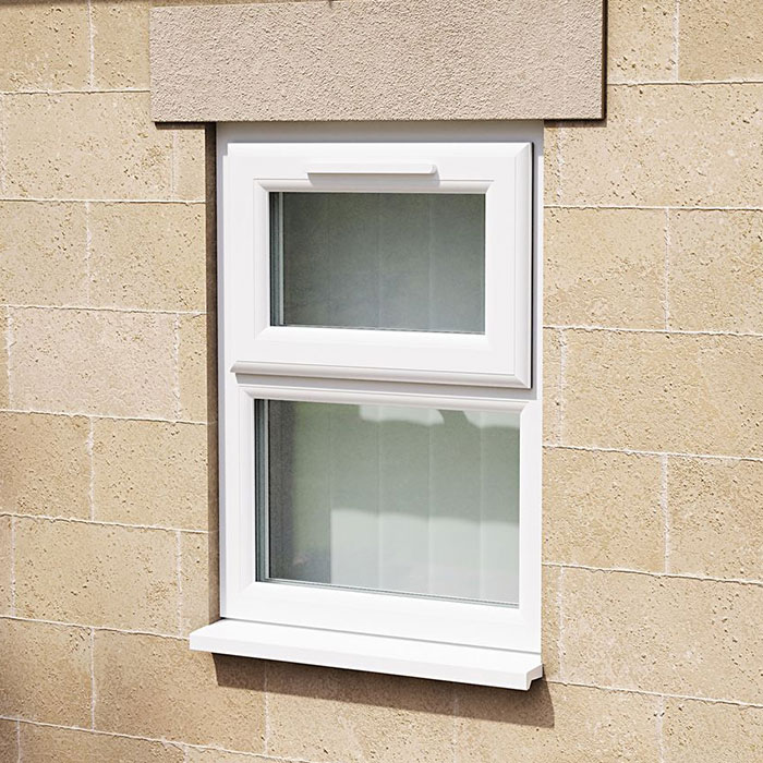 Crystal 2 Clear Glass Triple Glazed uPVC Window - White