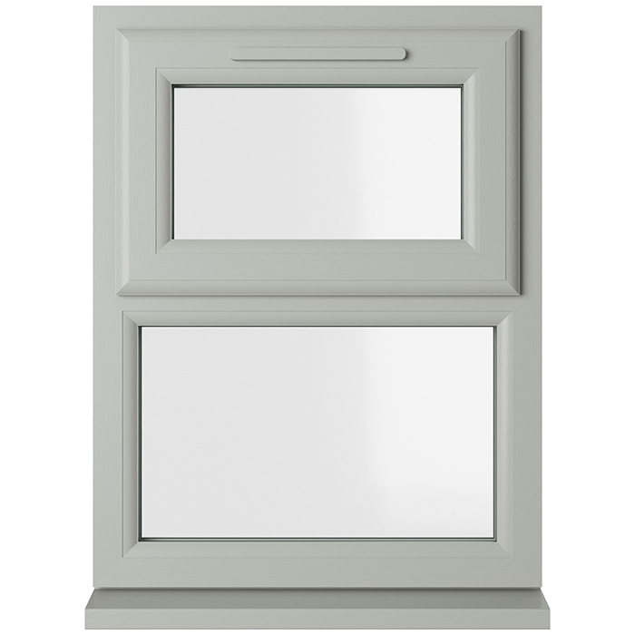 Crystal 2 Clear Glass Double Glazed uPVC Window - Agate and White
