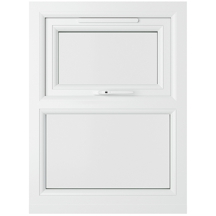 Crystal 2 Clear Glass Double Glazed uPVC Window - Agate and White