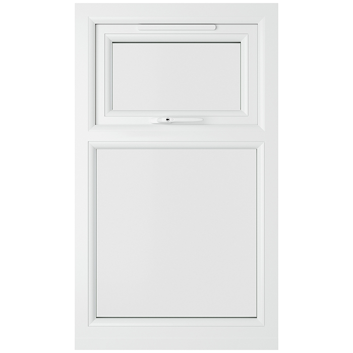 Crystal 2 Clear Glass Double Glazed uPVC Window - Agate and White