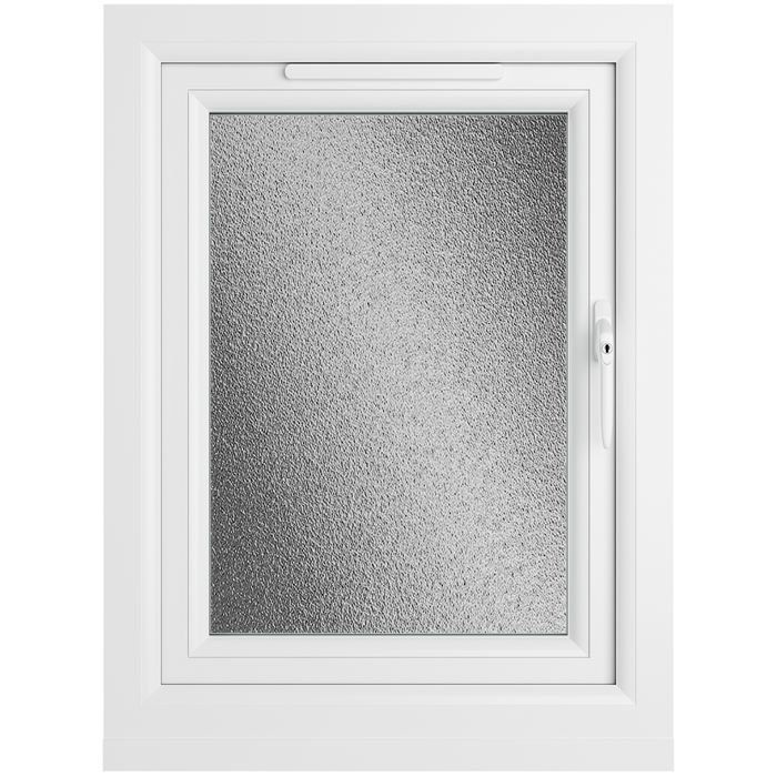Crystal 1 Obscure Glass Double Glazed uPVC Window - Agate and White - Right Handed