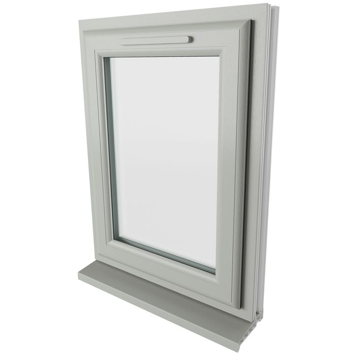 Crystal 1 Clear Glass Double Glazed uPVC Window - Agate and White - Right Handed