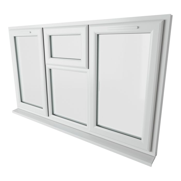 Crystal 4 Clear Glass Double Glazed uPVC Window - White -  Left and Right Handed