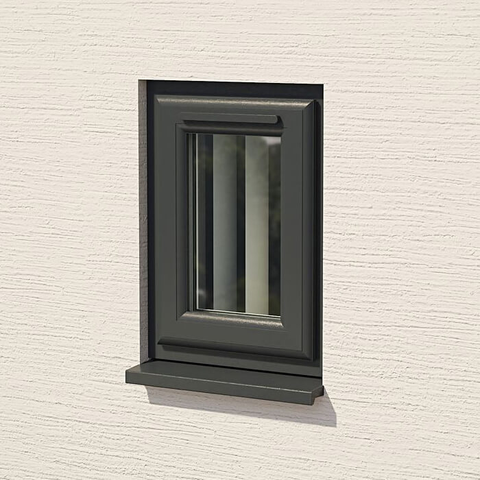 Crystal 1 Clear Glass Double Glazed uPVC Window - Grey and White