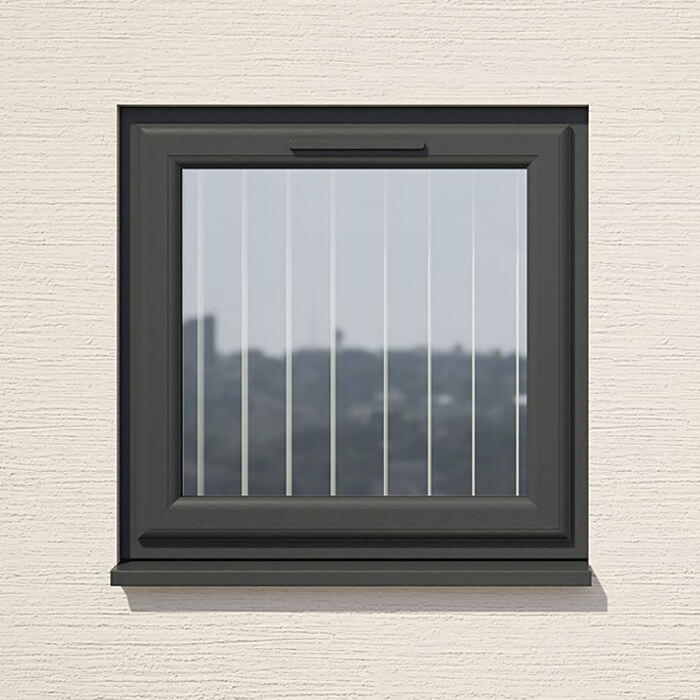 Crystal 1 Clear Glass Double Glazed uPVC Window - Grey and White