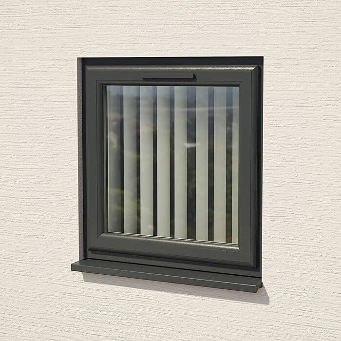 Crystal 1 Clear Glass Double Glazed uPVC Window - Grey and White