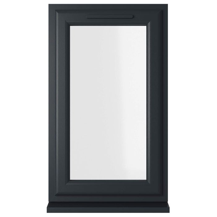 Crystal 1 Clear Glass Double Glazed uPVC Window - Grey and White