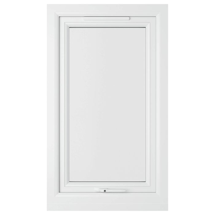 Crystal 1 Clear Glass Double Glazed uPVC Window - Grey and White