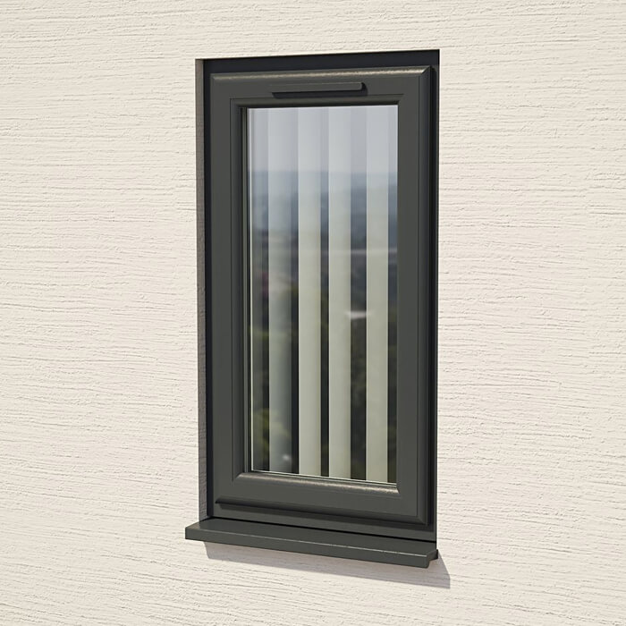 Crystal 1 Clear Glass Double Glazed uPVC Window - Grey and White