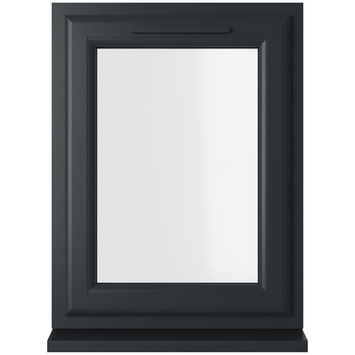 Crystal 1 Clear Glass Double Glazed uPVC Window - Grey and White - Right Handed