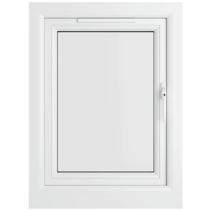 Crystal 1 Clear Glass Double Glazed uPVC Window - Grey and White - Right Handed