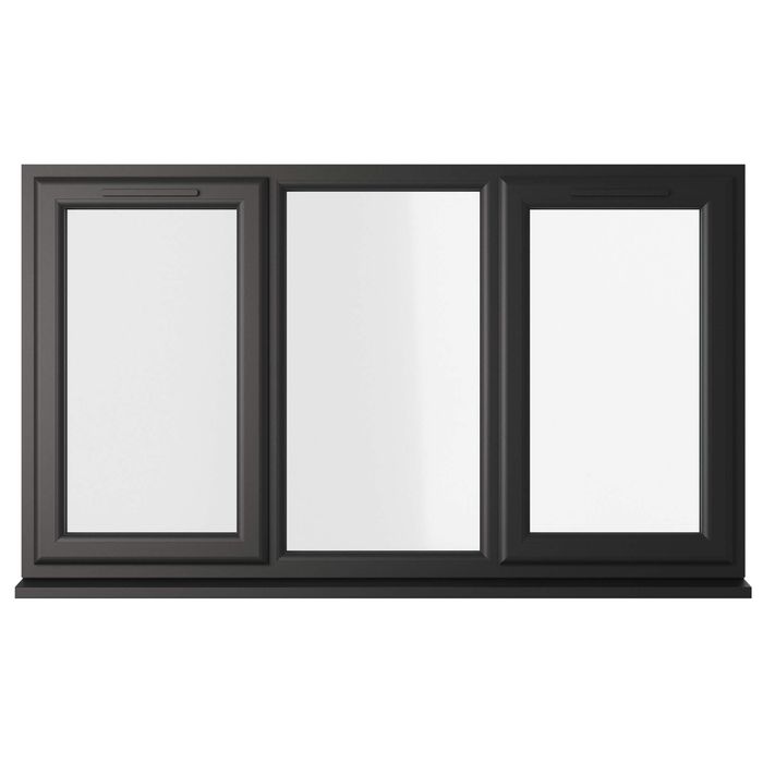 Crystal 3 Clear Glass Double Glazed uPVC Window - Black and White - Left and Right Handed