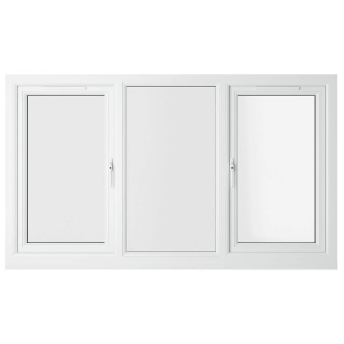 Crystal 3 Clear Glass Double Glazed uPVC Window - Black and White - Left and Right Handed