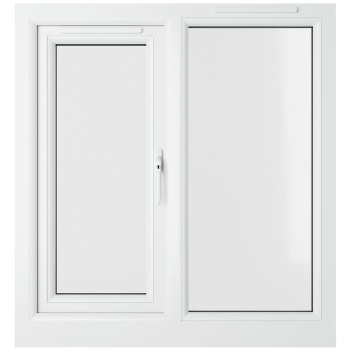 Crystal 2 Clear Glass Double Glazed uPVC Window - Black and White - Right Handed