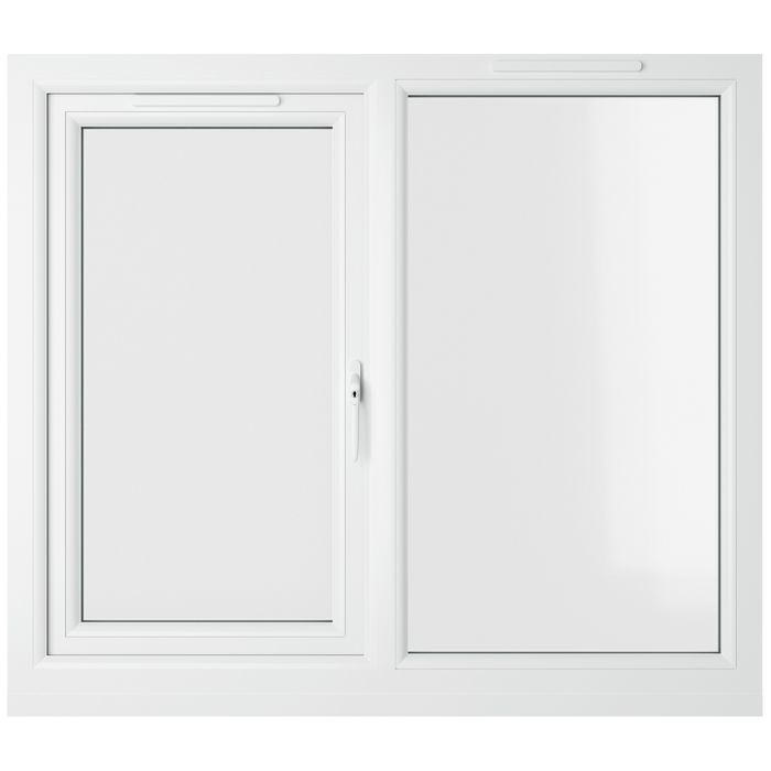 Crystal 2 Clear Glass Double Glazed uPVC Window - Black and White - Right Handed