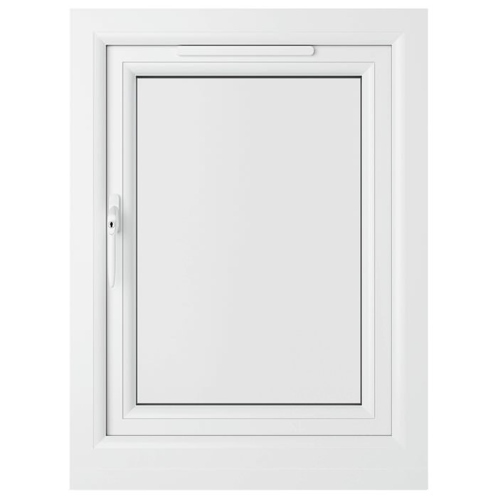 Crystal 1 Clear Glass Double Glazed Side Hung uPVC Window - Black and White - Left Hand