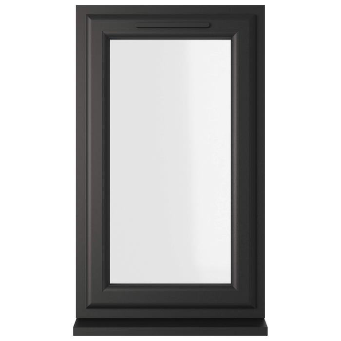 Crystal 1 Clear Glass Double Glazed Side Hung uPVC Window - Black and White - Left Hand