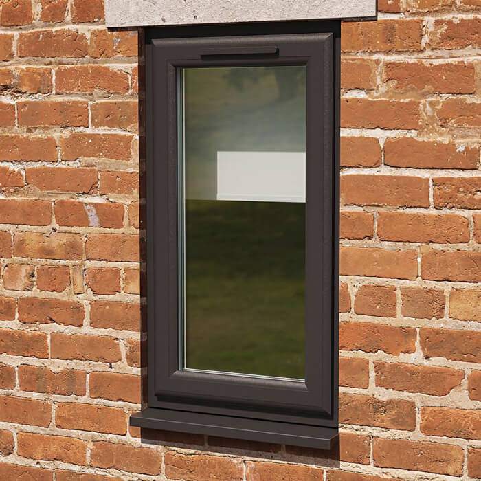 Crystal 1 Clear Glass Double Glazed Side Hung uPVC Window - Black and White - Left Hand