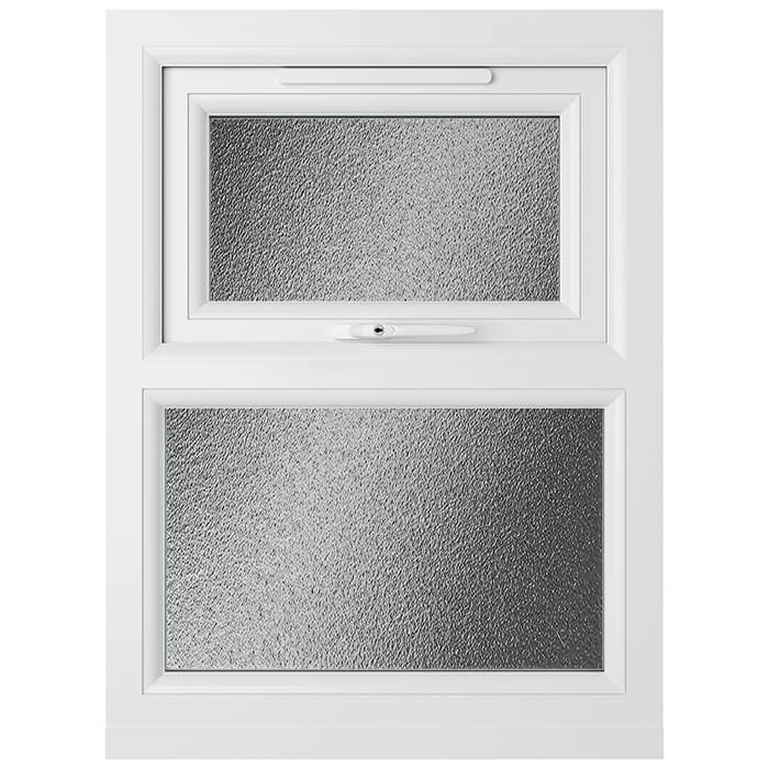 Crystal 2 Obscure Glass Triple Glazed uPVC Window - Black and White