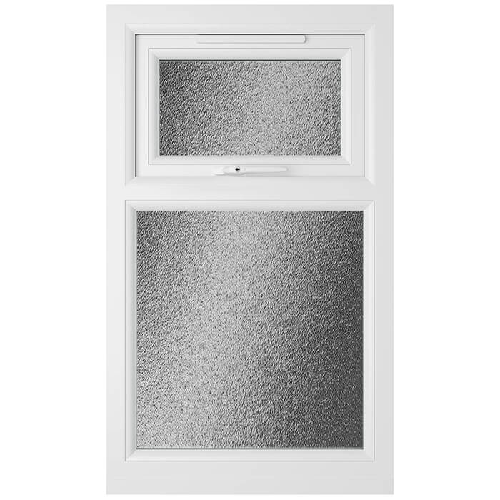 Crystal 2 Obscure Glass Triple Glazed uPVC Window - Black and White
