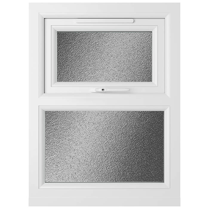 Crystal 2 Obscure Glass Triple Glazed uPVC Window - Black and White