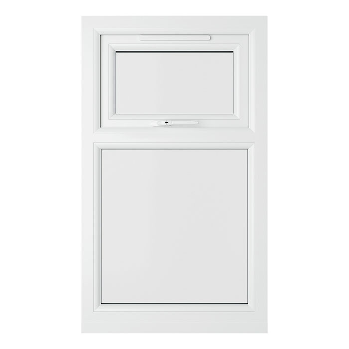 Crystal 2 Clear Glass Triple Glazed uPVC Window - Grey and White