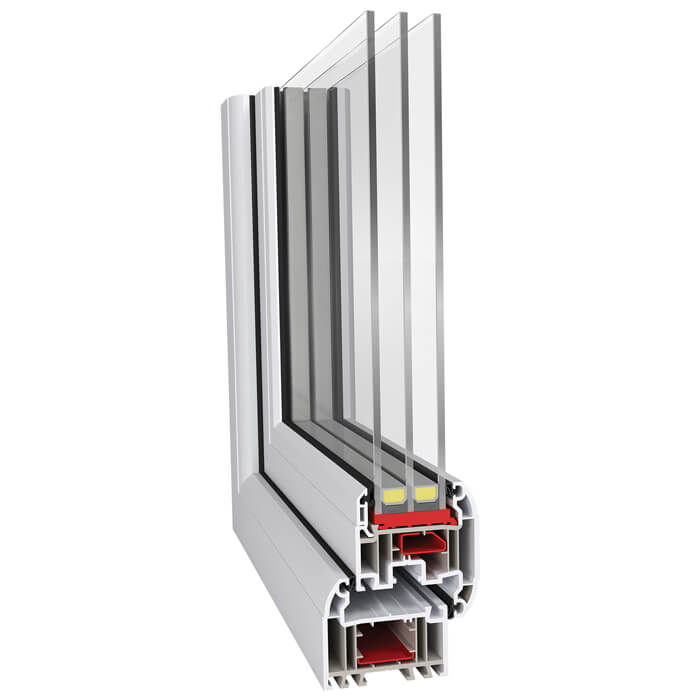 Crystal 3 Clear Glass Triple Glazed uPVC Window - Black and White - Left and Right Handed