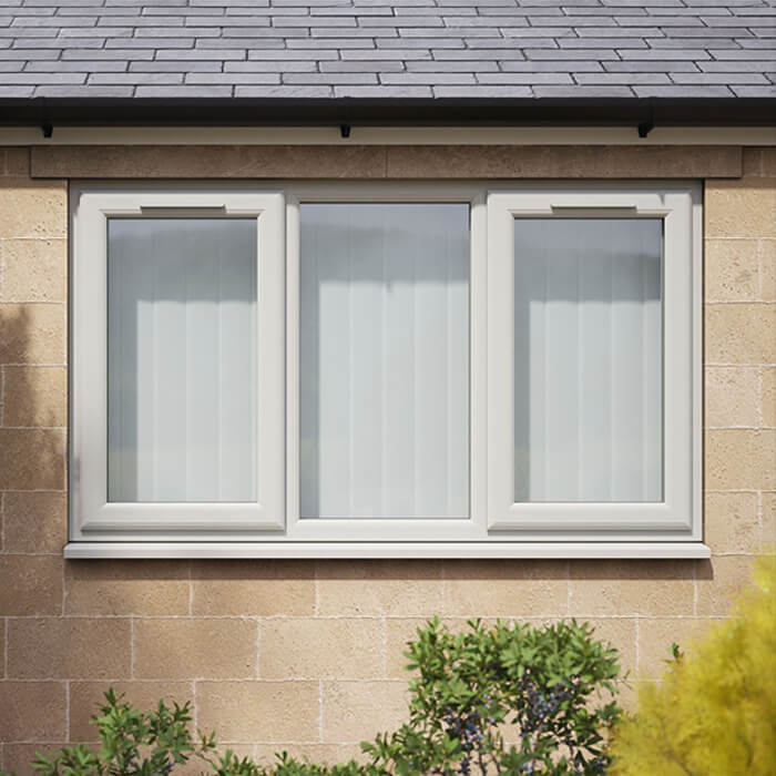 Crystal 3 Clear Glass Triple Glazed uPVC Window - Agate and White - Left and Right Handed