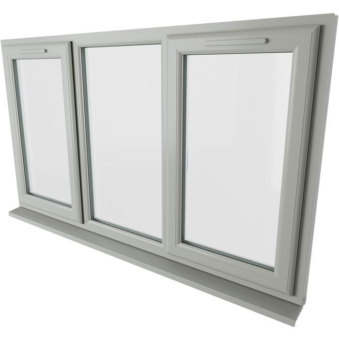 Crystal 3 Clear Glass Triple Glazed uPVC Window - Agate and White - Left and Right Handed